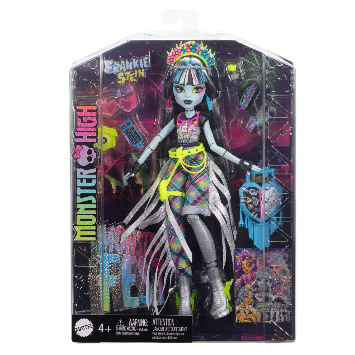 Monster High Monster Fest Frankie Stein Fashion Doll With Festival Outfit, Band Poster And Accessories