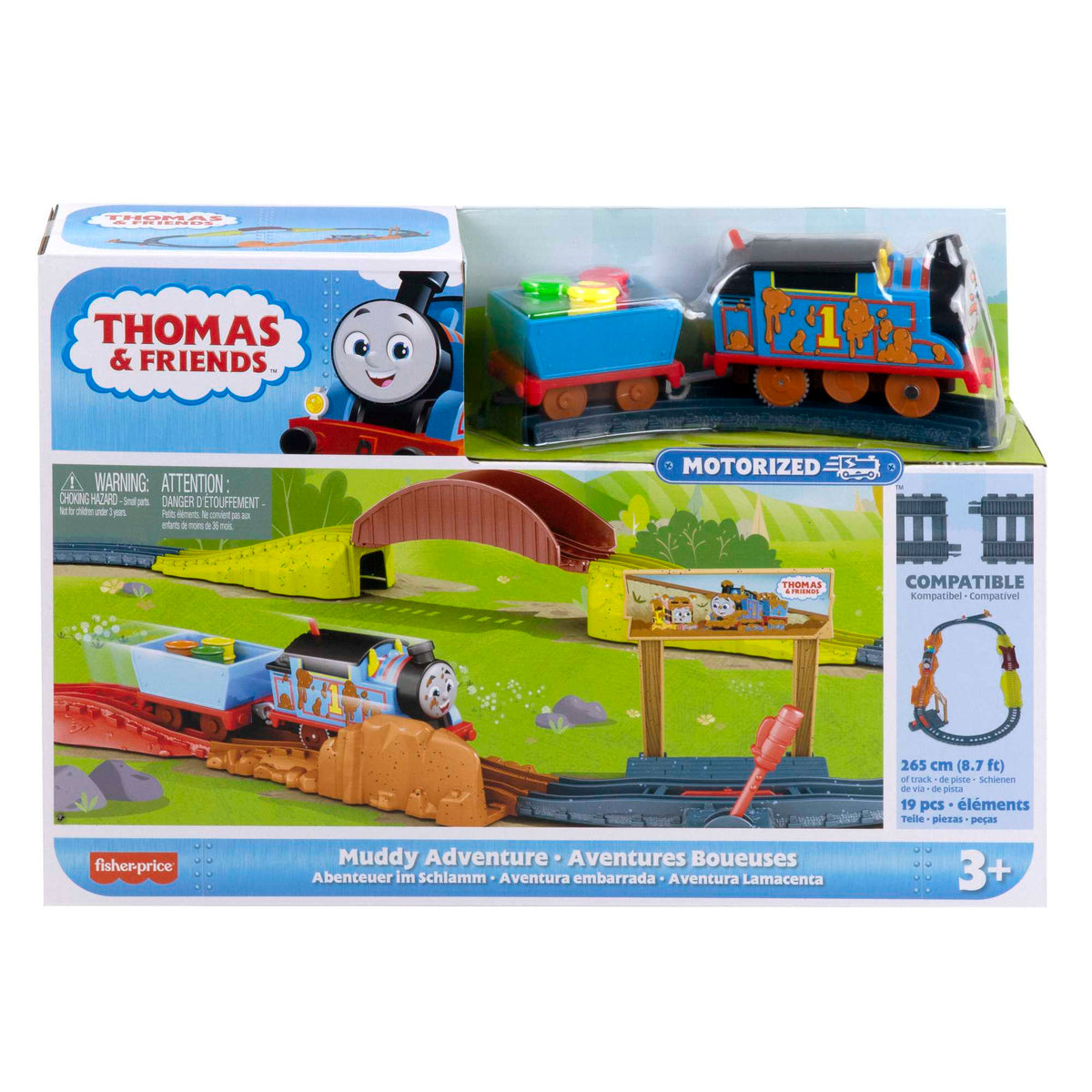 Thomas And Friends Muddy Adventure Train Set, Bumpy Track Set With Motorized Thomas Engine