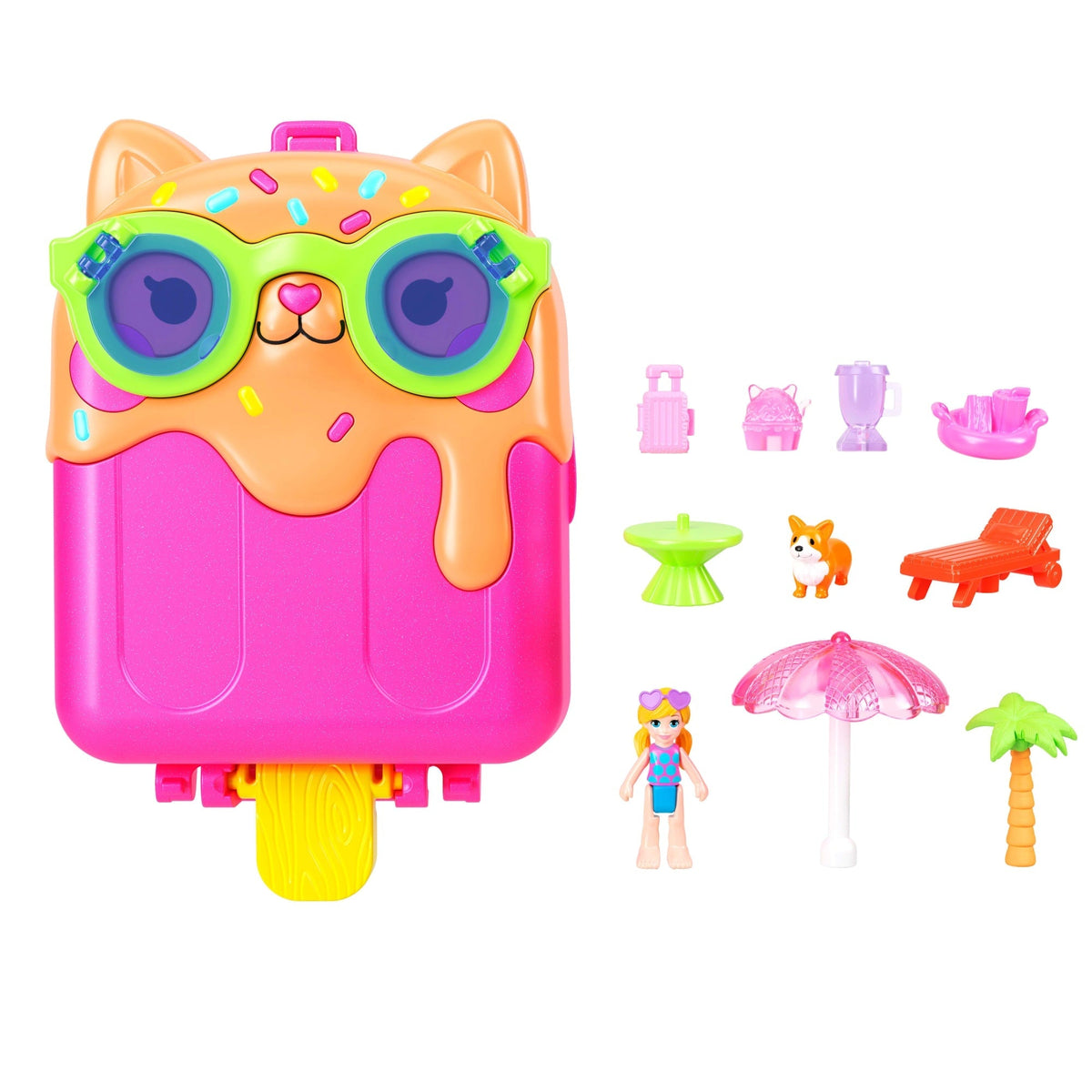 Polly Pocket Set de Juego Compacto Resort Paleta Gatito