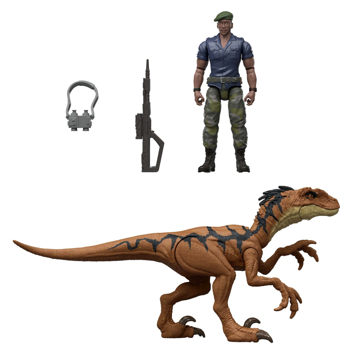 Jurassic World Rebirth Duncan Kincaid & Velociraptor Figures Pack, 3.75-Inch Scale