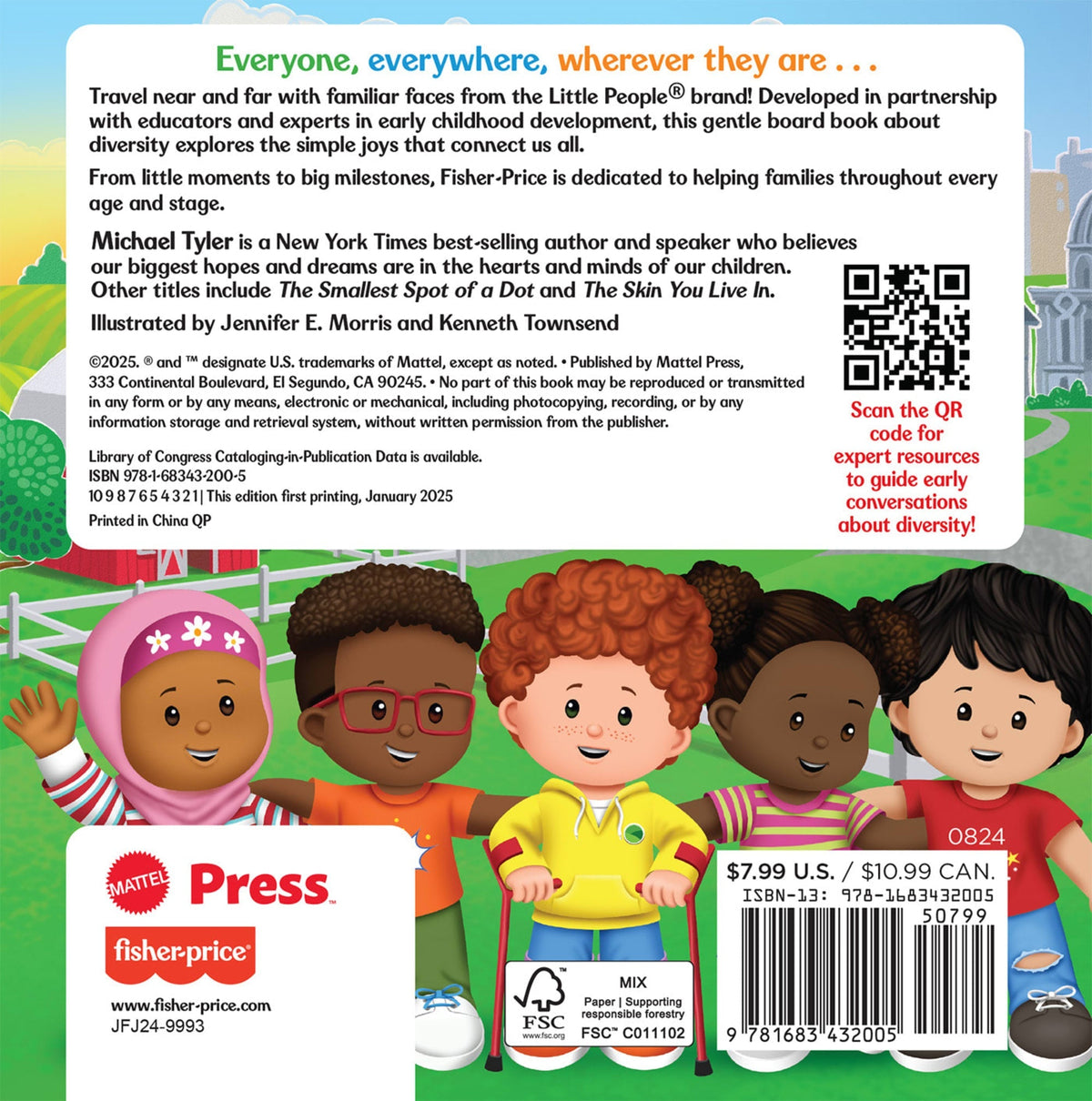 Fisher-Price Little People: Everyone, Everywhere Board Book For Infants & Preschoolers