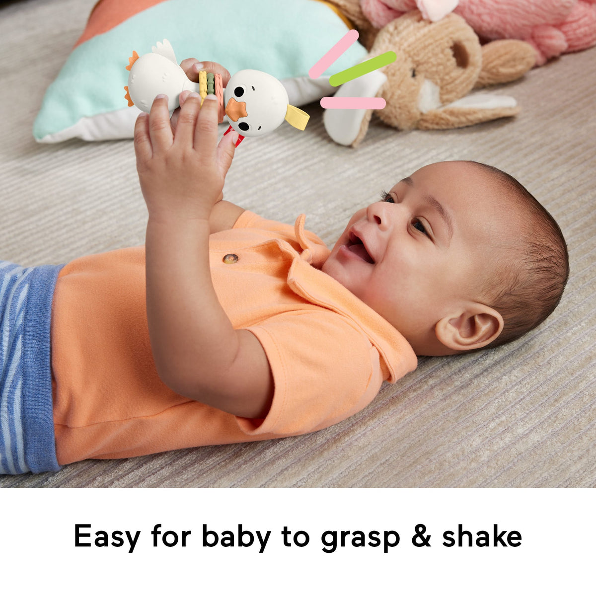 Fisher Price Clack & Quack Goose Baby Toy With Fine Motor Activity For Newborns