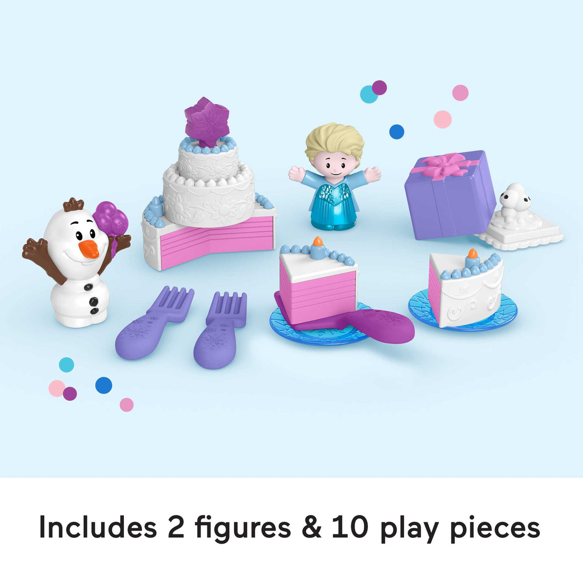Disney Frozen Elsa & Olaf's Party Little People Toddler Playset With Figures, 12 Pieces