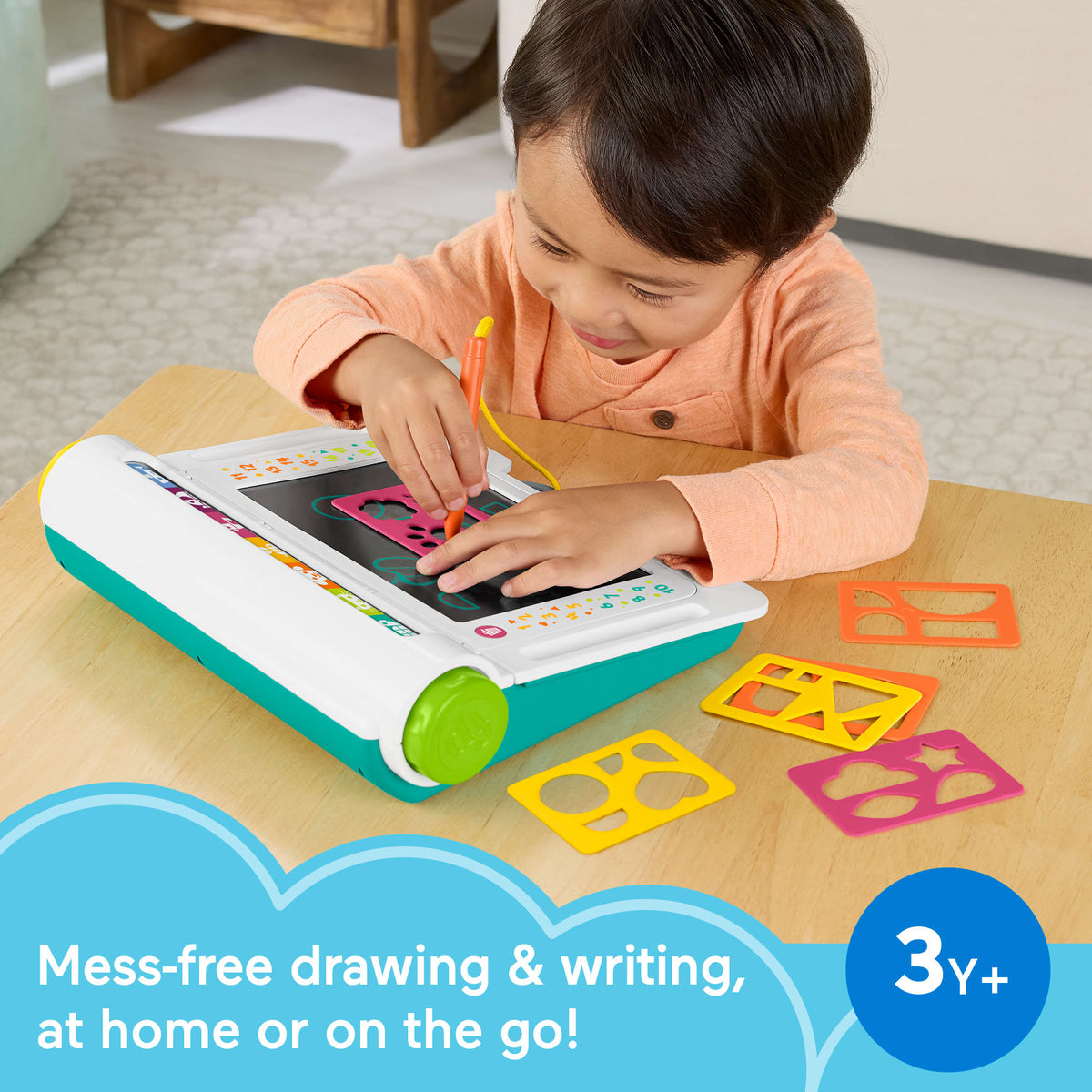 Fisher-Price Learn & Doodle Desk, Mess-Free Writing & Drawing Tablet With Lcd Screen For Kids