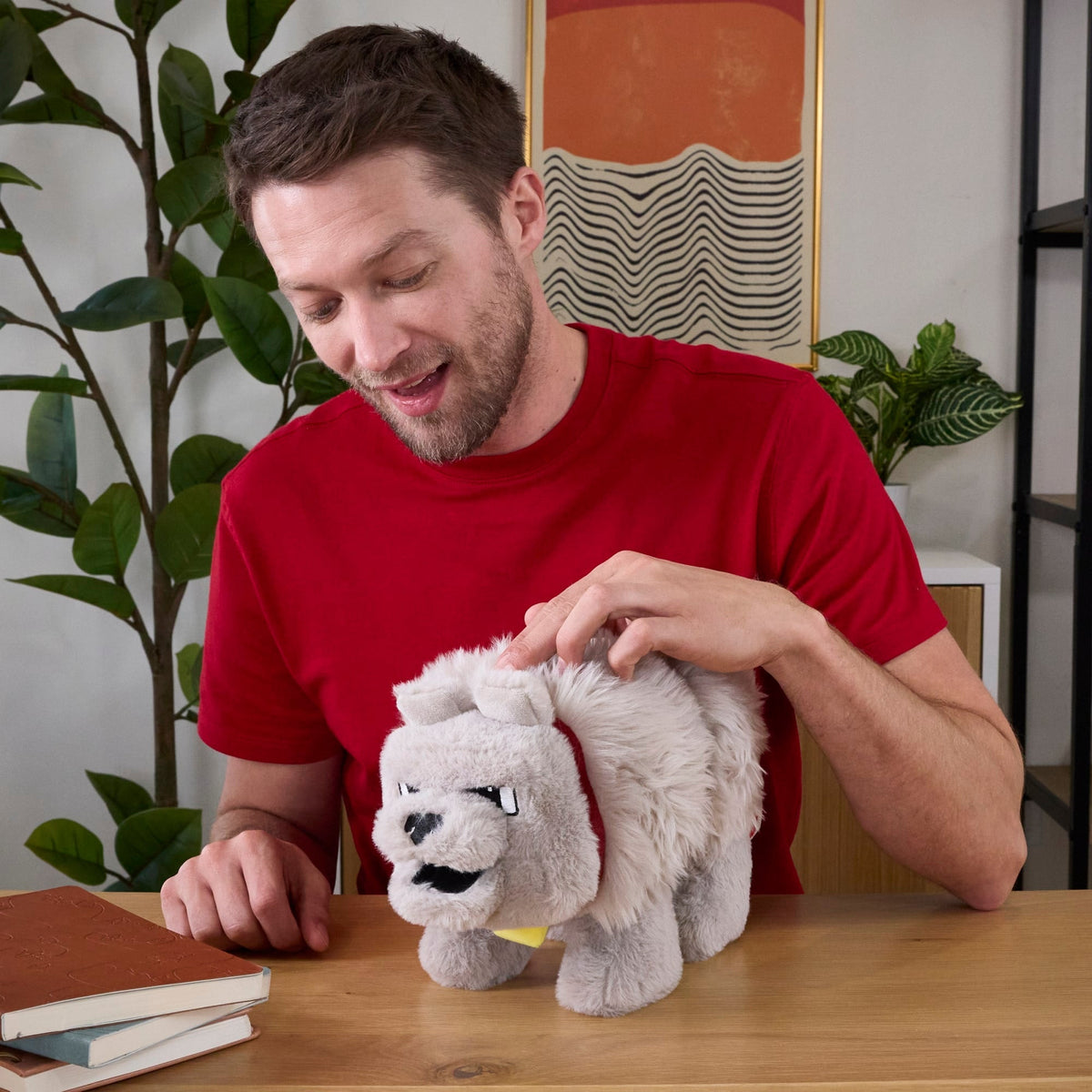 Minecraft Dennis The Wolf Interactive Plush Toy With Sounds & Moving Mouth, Inspired By The Movie