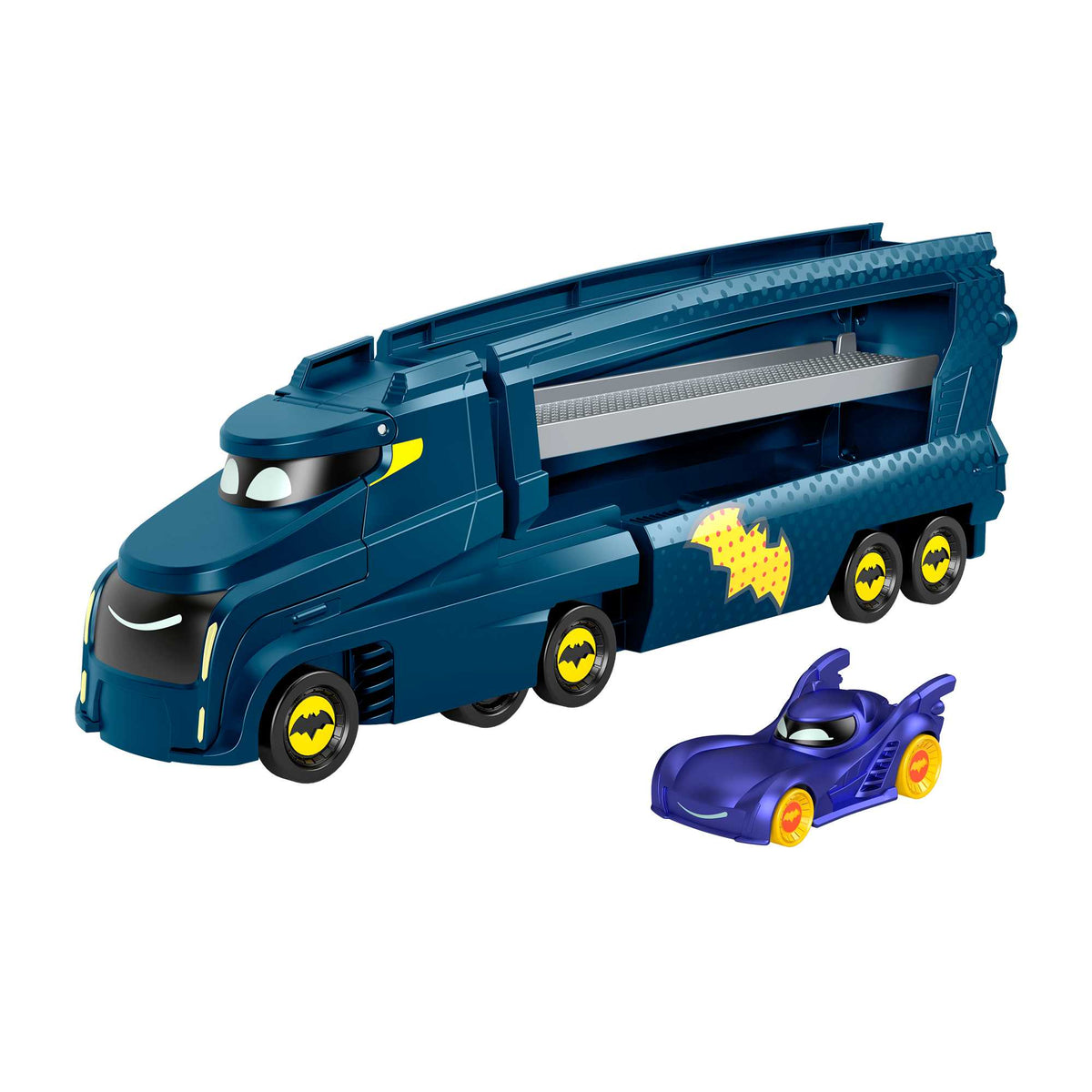 Fisher-Price DC Batwheels Bat-Big Rig Toy Hauler & Car With Ramp & Vehicle Storage