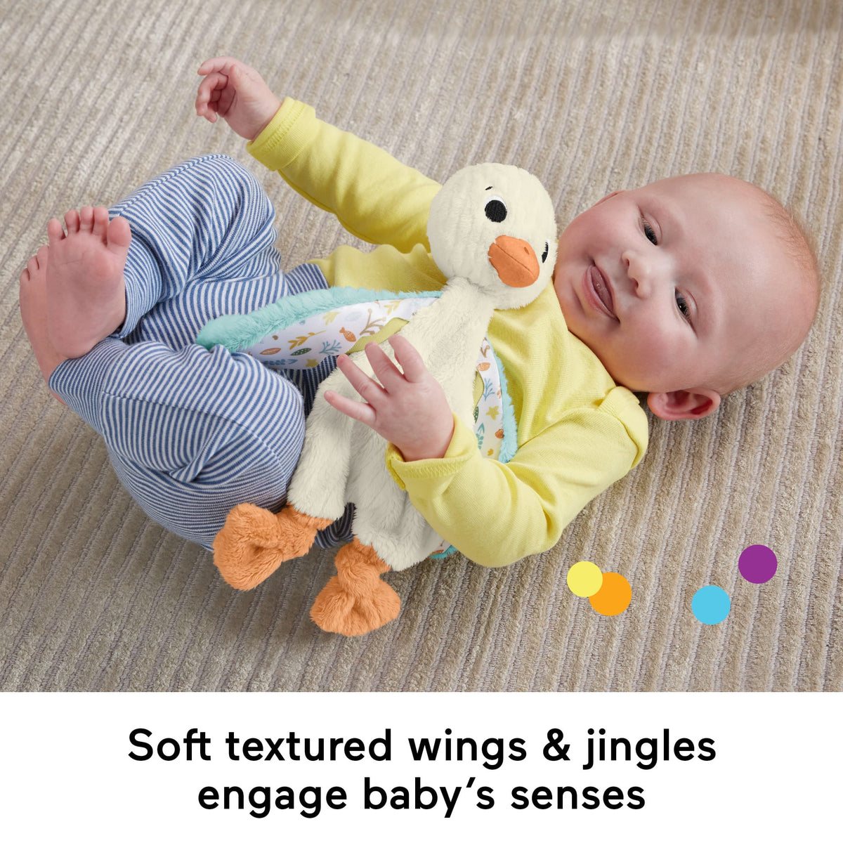 Fisher Price Snuggle Up Goose Baby Sensory Toy, Plush Toy With Jingles For Newborns